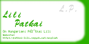 lili patkai business card